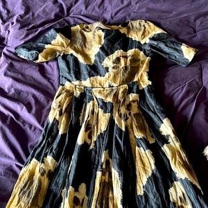 Cacharel Silk Dress 10 Tie Dye Watercolor